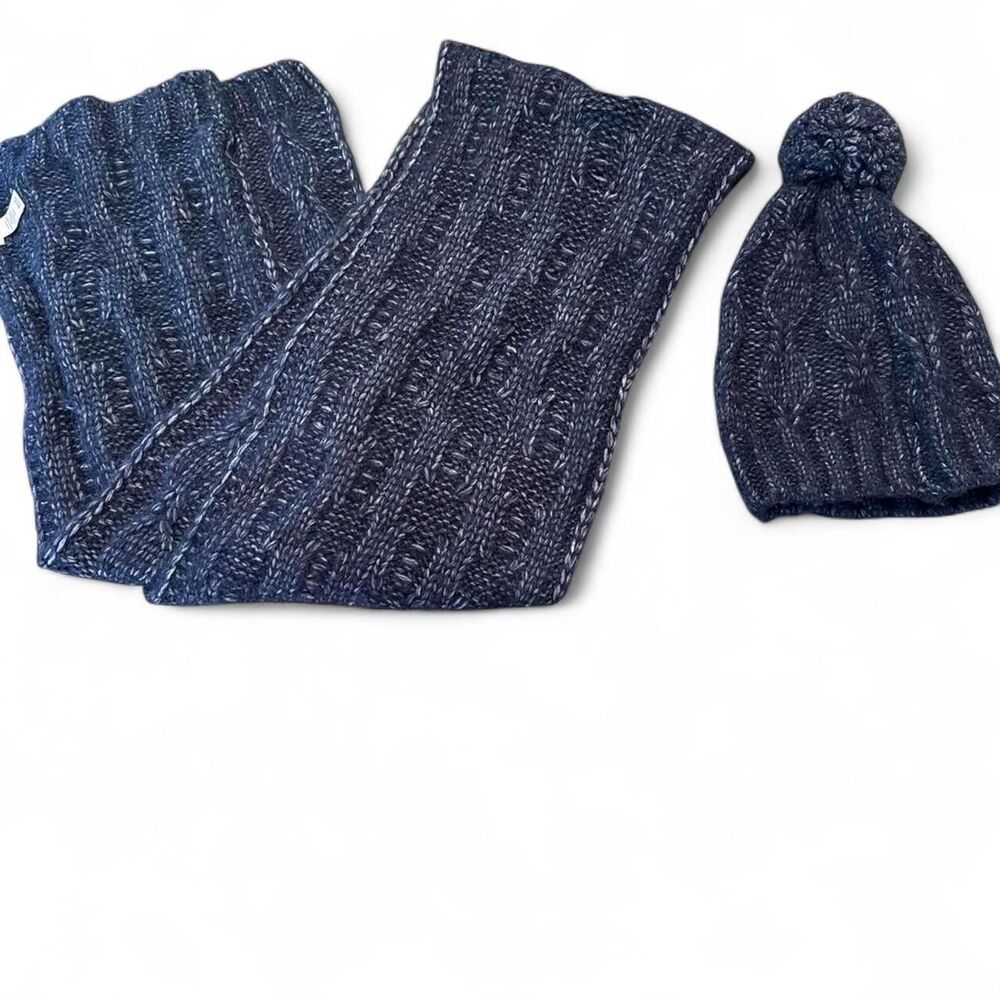 Universal Thread Navy Cable Knit Hat & Scarf Set NWOT Winter Beanie